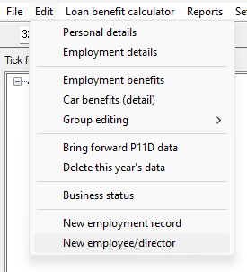P11D IAS - How to add an employee/director 1 image | P11D IAS - How to add an employee/director