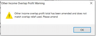 image 3 | Personal Tax- Where is overlap profit/relief entered for a partnership?