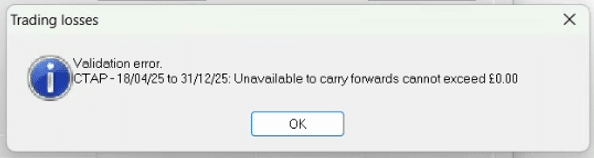 image | Business Tax - Validation loss carry forward/back: value cannot be greater than zero OR cannot exceed 0.00