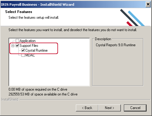 Selecting crystal runtime for modify installation