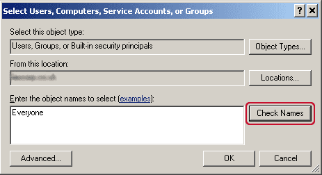 select user or group