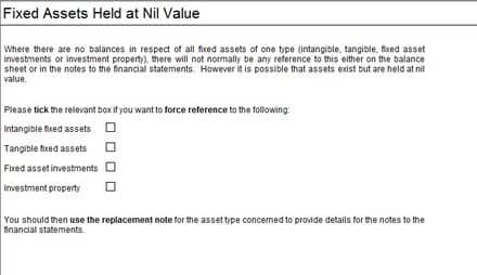 KB12182 | Fixed Assets are held at Nil Net Book Value but are not appearing on reports?