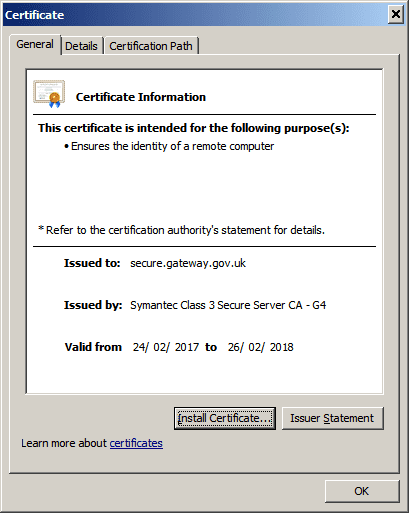 Gtewy Sec Cert 3 | PAYE-Master is not receiving a response