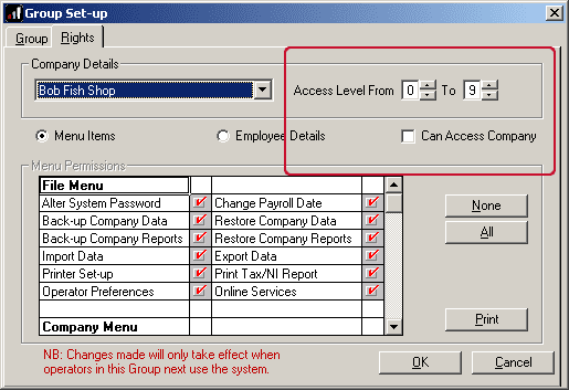 Group access configuration