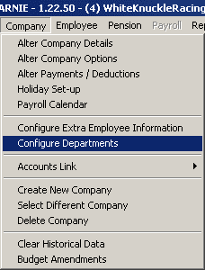 configure department menu location