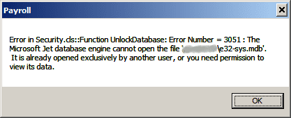 error 3051 fly database