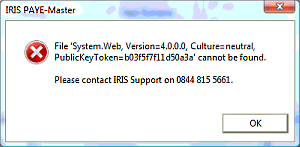 file system web version 4.0.0.0 culture = nutral public key token cannot be found please contact IRIS support