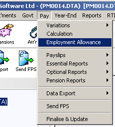 PMEA1 | Employment Allowance in PAYE-Master