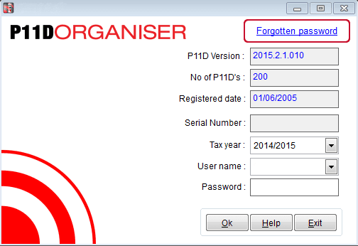 p11d admpss 1 | Admin log in details for PAS P11D Organiser
