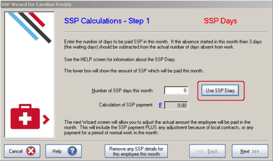GP Payroll SSP Calculations Step 1 SSP days