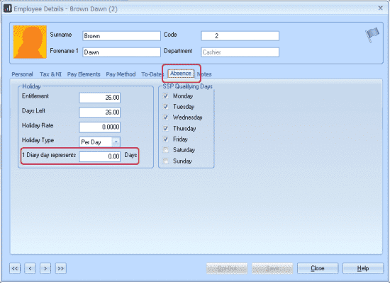 resizedimage550400 IP DryHol 2 | No Days to pay when entering holiday in the absence diary