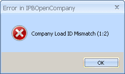 company load ID mismatch