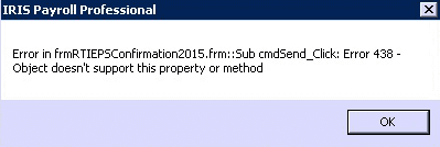 error in frm RTI EPS Confirmation 2015 frm sub cmd send Click Error 438 object doesn't support this property or method