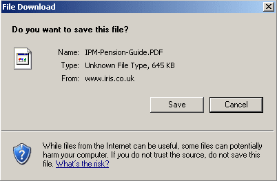 Generic Unknown File type Windows Dialog Box