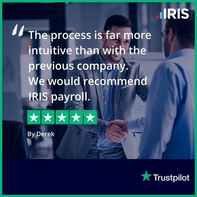 Trustpilot Payroll Recommendation Derek | IRIS Payroll Business
