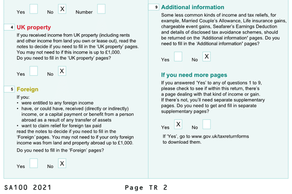image 3 | Personal Tax: How to tick YES on Box 9 Page TR2 Additional Information?