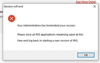 image 8 | Session will end: Your Administration has terminated your session