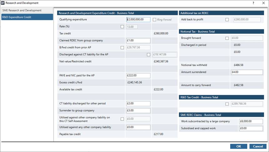 image 3 | Business Tax - CT600L Fill in box L185 RDEC Work subcontracted by a large company