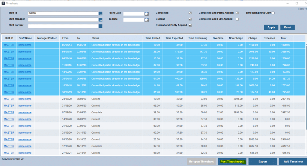 image 19 | IRIS 21.3- Timesheets not updating to the Time Ledger