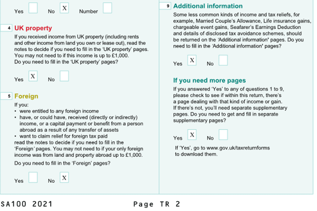 image 3 | Personal Tax: How to get the Additional Info page Ai1 SA101 showing/removed