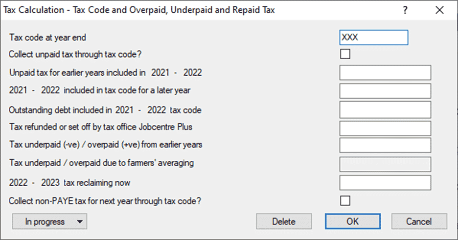 image 74 | Personal Tax- Client 'Tax Code' adjusting the tax calc?