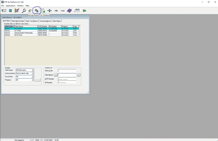 PTP - How to backup PTP Tax Platform | Knowledge Base