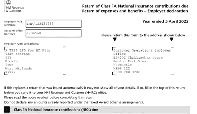 image 45 | Personal, Business, P11D, Trust tax- Address boxes Page 1 empty