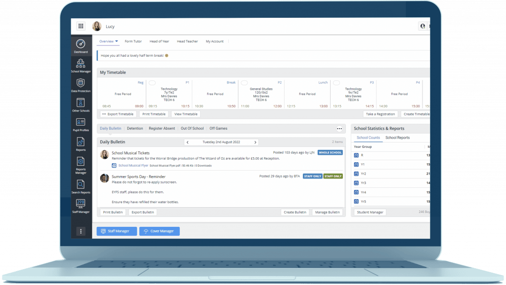 MIS Timetable Feature - in software image - IRIS Ed:gen for Admin and Support Staff