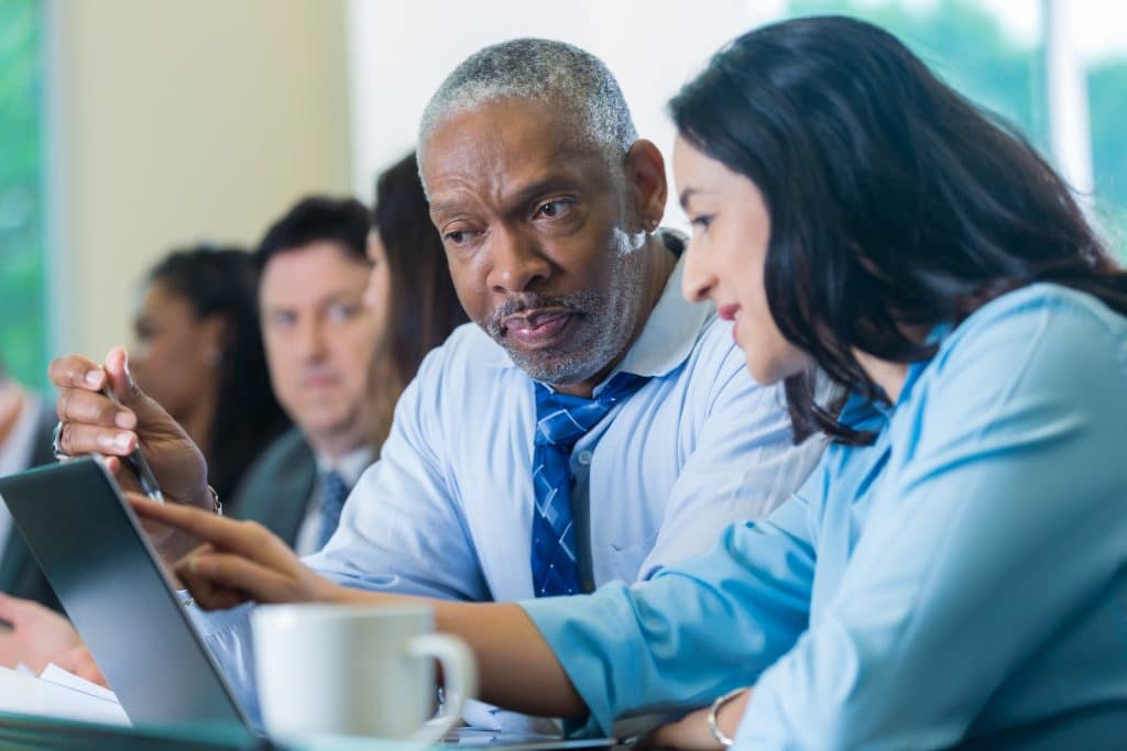 Teachers having a meeting together