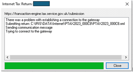 image 14 | Personal/Business Tax- Problem establishing a connection to gateway. The Gateway may not be available