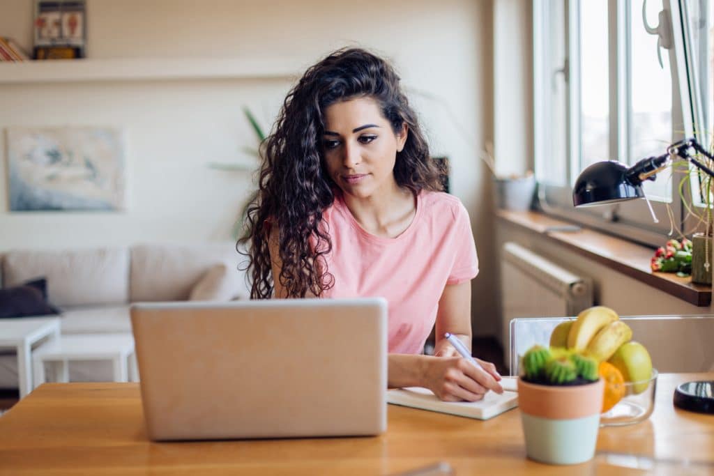 Person on laptop at desk