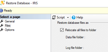 Restore Database | Relocate all files to folder