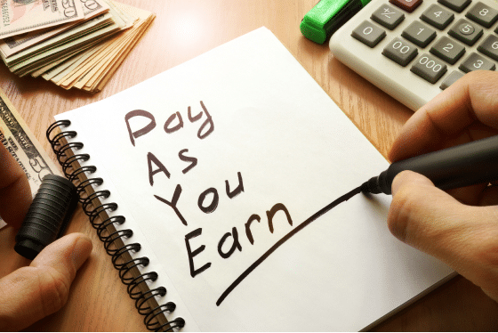 Pay As Your Earn (PAYE) handwritten in a notepad