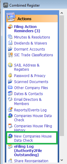 New Companies House Data Check