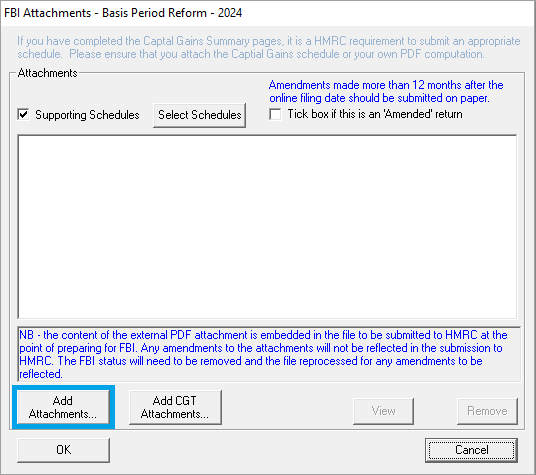 BPR Screenshot 9 | PTP TR - Self Employment entries for Basis Period Reform with two sets of accounts