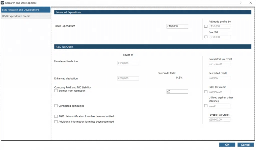 image 2 | Business Tax- R&D Missing Tick boxes like Additional information (box 660)