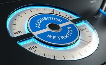 dial showing attrition and retention rates