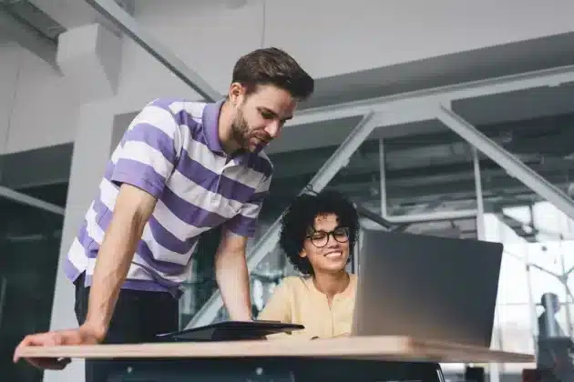 People working