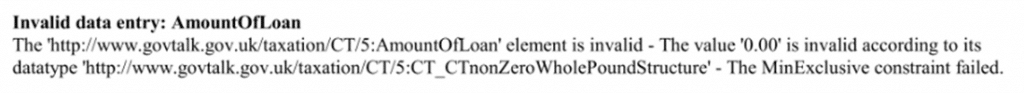 image 8 | Business Tax- Invalid Data Entry: 'Amount of Loan 0.00'