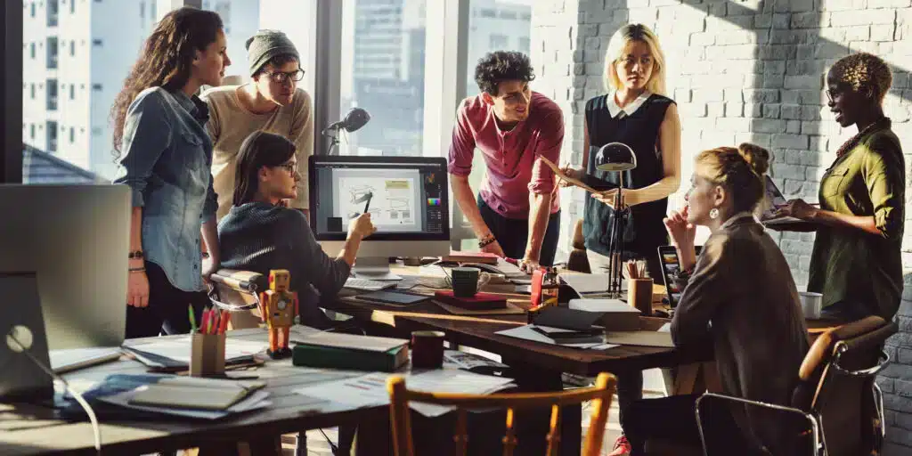 People having a meeting