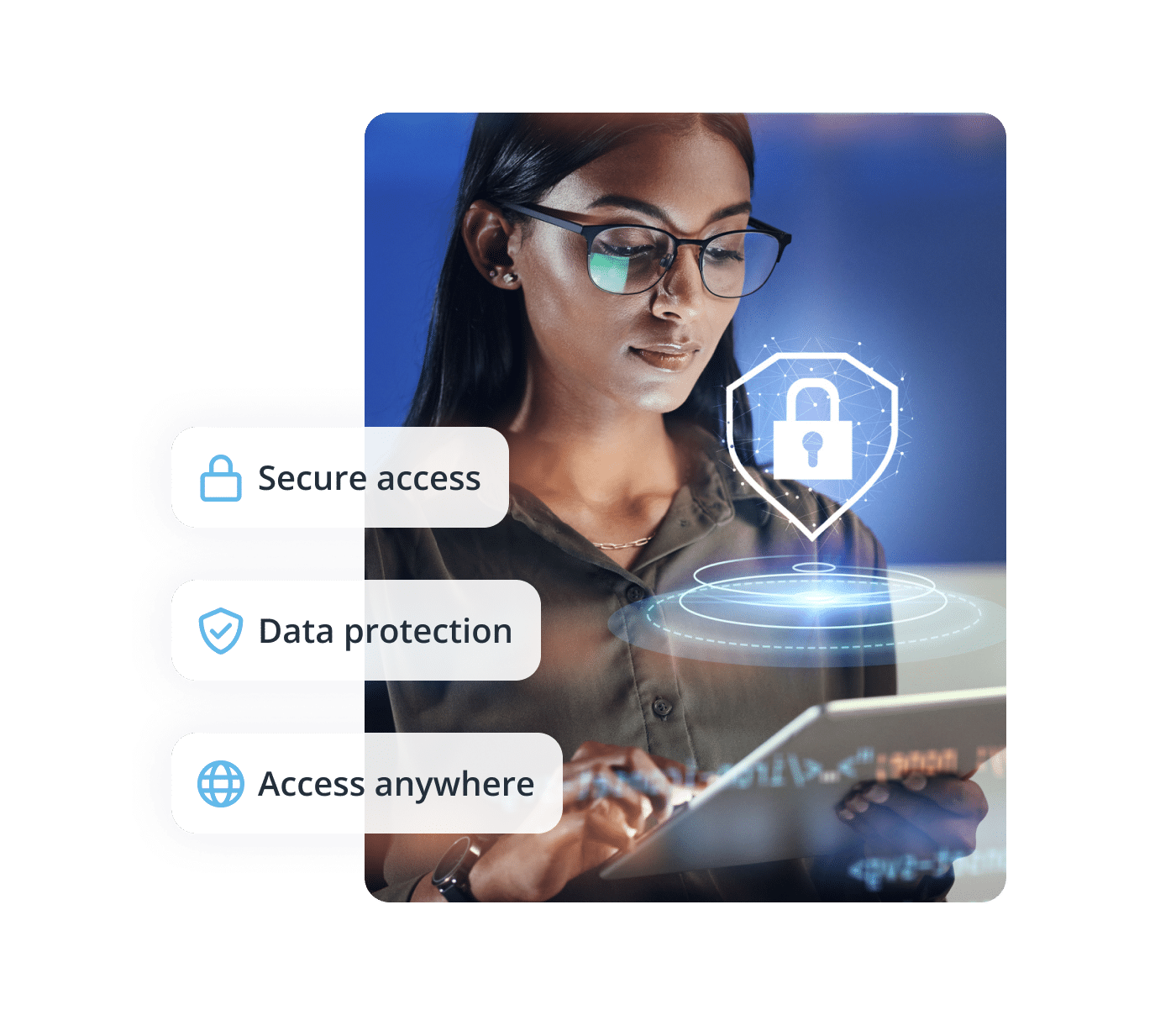 data security woman | IRIS Cloud365+