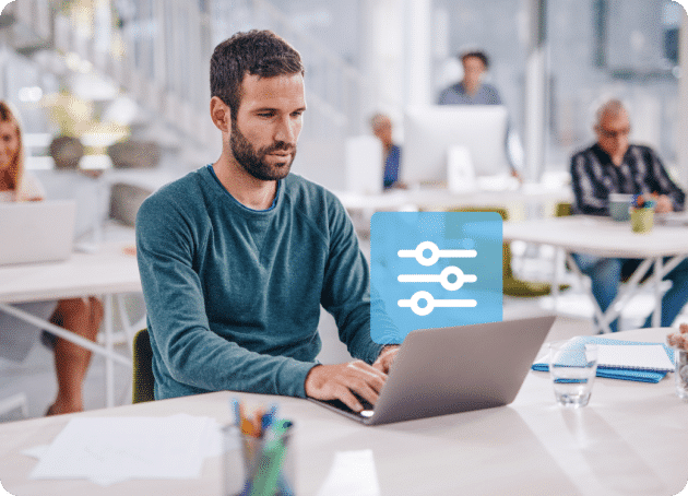 Man with logo