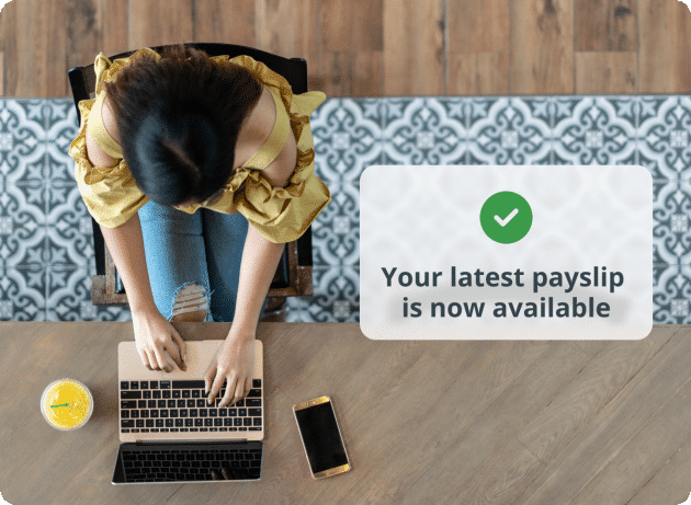 payslip available office woman | Payslip Software